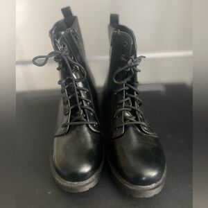 Black Lace-Up Combat Boots. Time and Tru brand 11wide